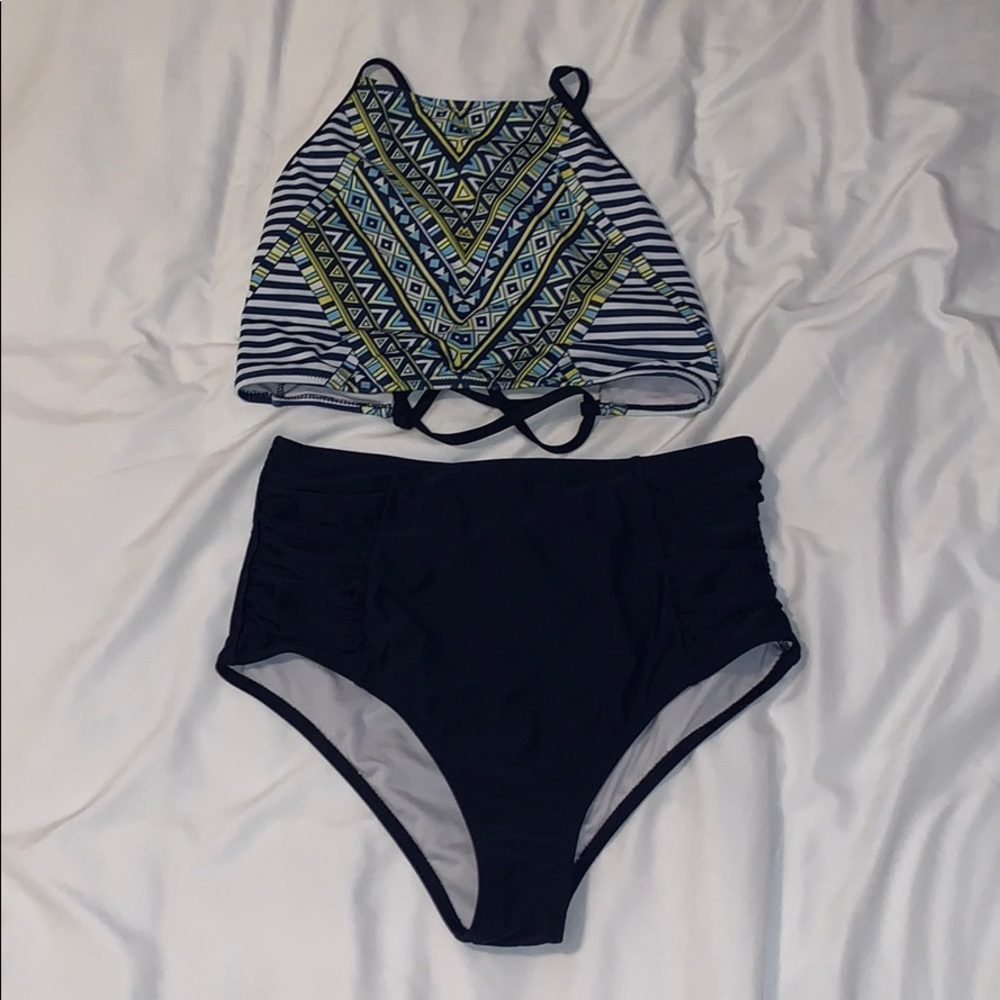 High waisted biking bathing suit